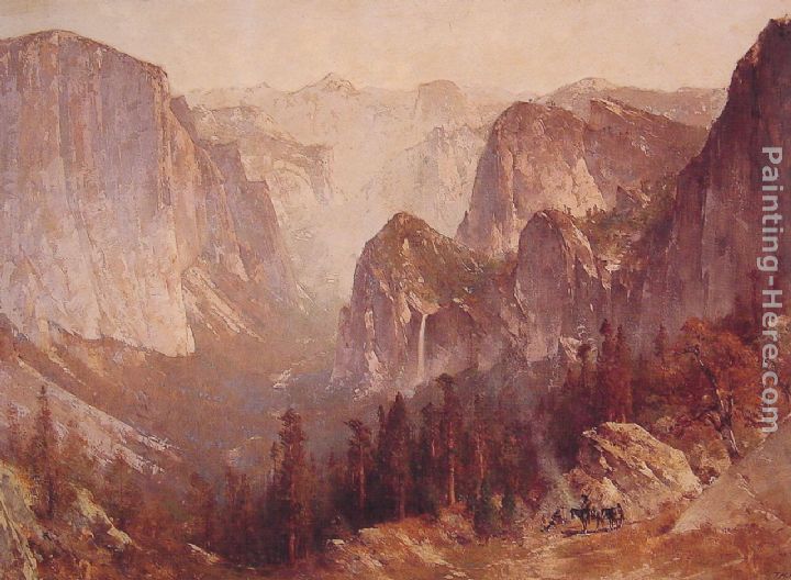 Encampment Surrounded by Mountains painting - Thomas Hill Encampment Surrounded by Mountains art painting